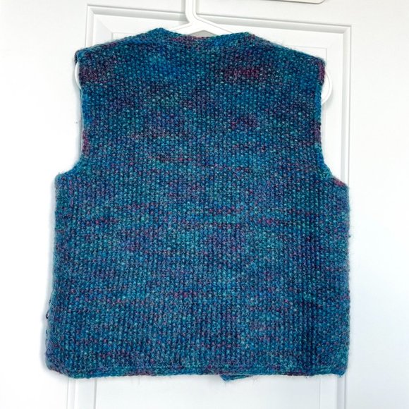 Hand Crafted Blue and Purple Women's Sweater Vest - Picture 3 of 3